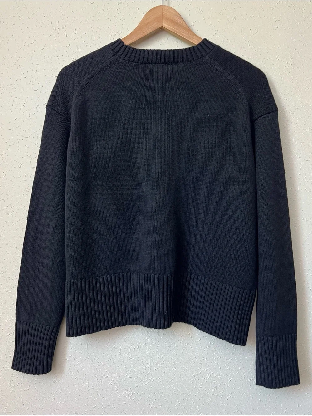 New Everlane The Organic Cotton Crew Sweater in Black Size XS